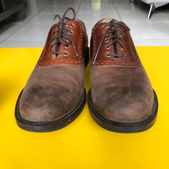 JOHNSTON & MURPHY oxford brown shoes Size 10.5 - Picture 1 of 9